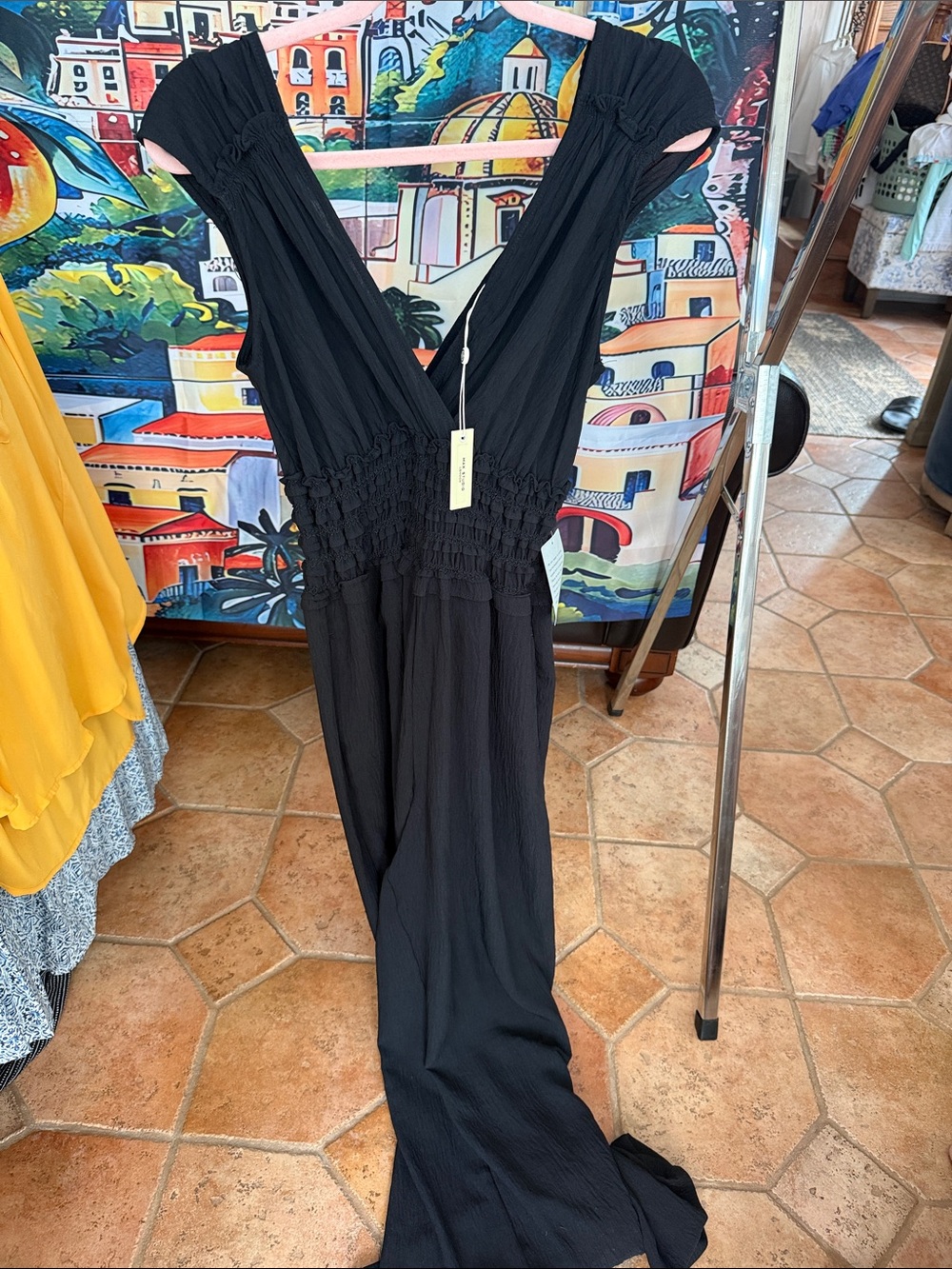 Black V-Neck Wide-Leg Jumpsuit